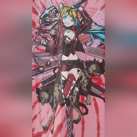 Men's Harley Quinn D.C. Anime Wash T-Shirt Tie-Dye Graphic Novel Iconic - Picture 6 of 11